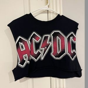 ACDC Graphic Tee Crop Top